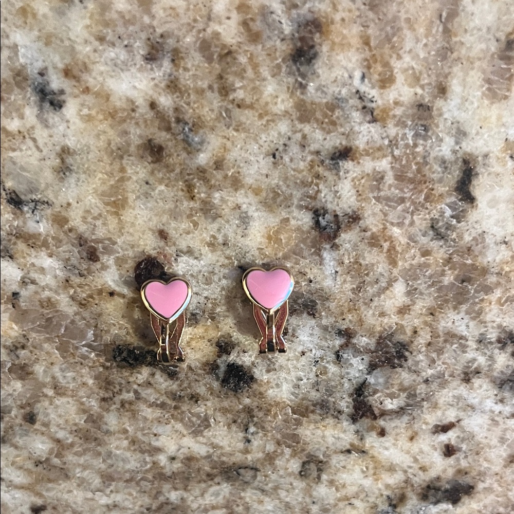 Little Girls Pink Heart Clip On Earrings